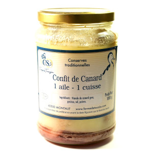 Bocal confit de canard (aile, magret, cuisse) - 1000 g